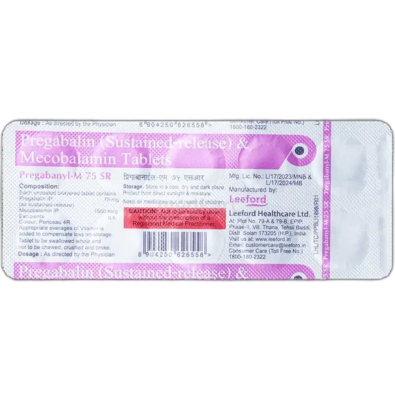 pregabanyl m sr 75mg tablet 10's